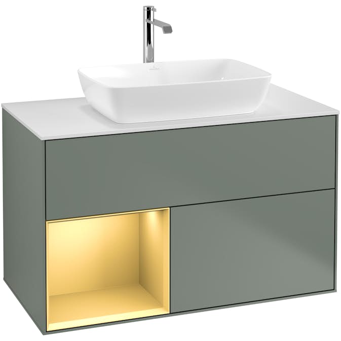 Tvättställsskåp Villeroy & Boch Finion med 2 Lådor Hylla och Bänkskiva för Fristående Tvättställ från Artis & Collaro