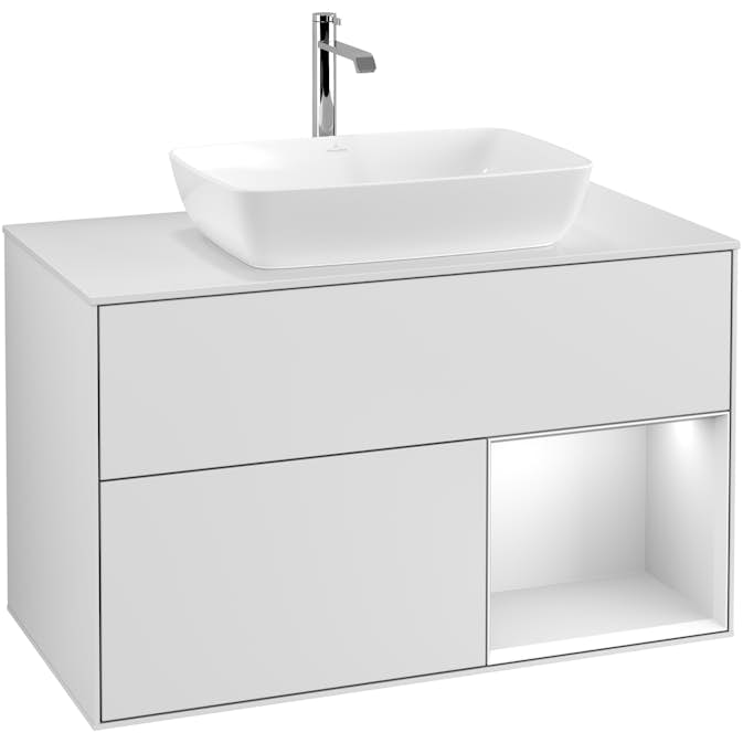 Tvättställsskåp Villeroy & Boch Finion med 2 Lådor Hylla och Bänkskiva för Fristående Tvättställ från Artis & Collaro