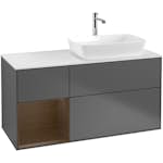 Tvättställsskåp Villeroy & Boch Finion med 3 Lådor Hylla och Bänkskiva för Ocentrerat Tvättställ från Artis & Collaro