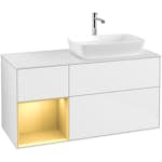 Tvättställsskåp Villeroy & Boch Finion med 3 Lådor Hylla och Bänkskiva för Ocentrerat Tvättställ från Artis & Collaro