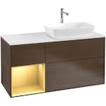 Tvättställsskåp Villeroy & Boch Finion med 3 Lådor Hylla och Bänkskiva för Ocentrerat Tvättställ från Artis & Collaro