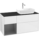 Tvättställsskåp Villeroy & Boch Finion med 3 Lådor Hylla och Bänkskiva för Ocentrerat Tvättställ från Artis & Collaro