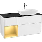 Tvättställsskåp Villeroy & Boch Finion med 3 Lådor Hylla och Bänkskiva för Ocentrerat Tvättställ från Artis & Collaro