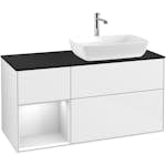 Tvättställsskåp Villeroy & Boch Finion med 3 Lådor Hylla och Bänkskiva för Ocentrerat Tvättställ från Artis & Collaro