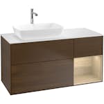 Tvättställsskåp Villeroy & Boch Finion med 3 Lådor Hylla och Bänkskiva för Ocentrerat Tvättställ från Artis & Collaro