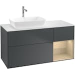 Tvättställsskåp Villeroy & Boch Finion med 3 Lådor Hylla och Bänkskiva för Ocentrerat Tvättställ från Artis & Collaro