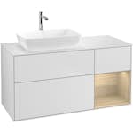 Tvättställsskåp Villeroy & Boch Finion med 3 Lådor Hylla och Bänkskiva för Ocentrerat Tvättställ från Artis & Collaro