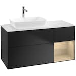 Tvättställsskåp Villeroy & Boch Finion med 3 Lådor Hylla och Bänkskiva för Ocentrerat Tvättställ från Artis & Collaro