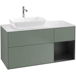 Tvättställsskåp Villeroy & Boch Finion med 3 Lådor Hylla och Bänkskiva för Ocentrerat Tvättställ från Artis & Collaro