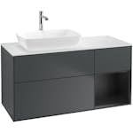 Tvättställsskåp Villeroy & Boch Finion med 3 Lådor Hylla och Bänkskiva för Ocentrerat Tvättställ från Artis & Collaro