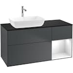 Tvättställsskåp Villeroy & Boch Finion med 3 Lådor Hylla och Bänkskiva för Ocentrerat Tvättställ från Artis & Collaro