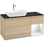 Tvättställsskåp Villeroy & Boch Finion med 3 Lådor Hylla och Bänkskiva för Ocentrerat Tvättställ från Artis & Collaro