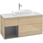 Tvättställsskåp Villeroy & Boch Finion med 3 Lådor Hylla och Bänkskiva för Fristående Tvättställ från Artis & Collaro