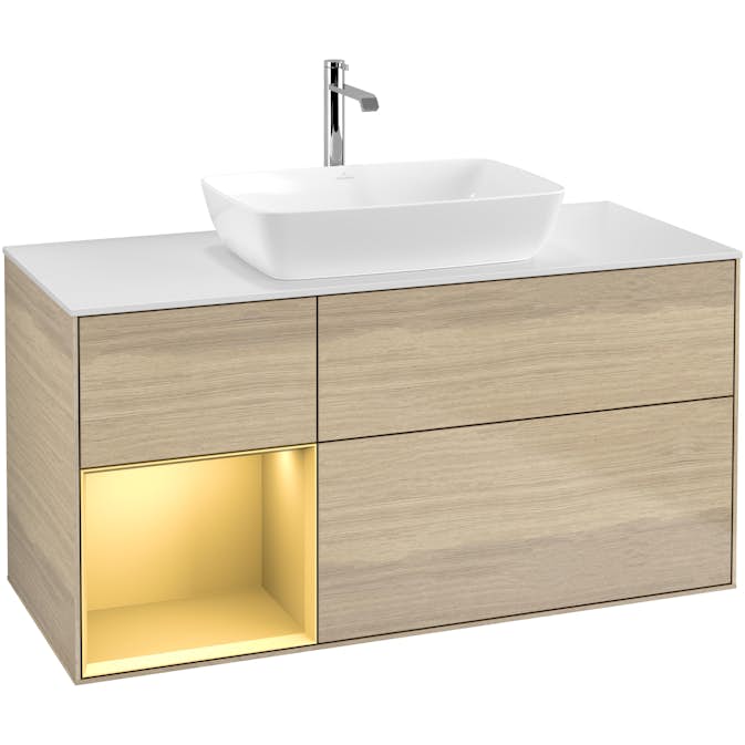 Tvättställsskåp Villeroy & Boch Finion med 3 Lådor Hylla och Bänkskiva för Fristående Tvättställ från Artis & Collaro