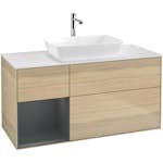 Tvättställsskåp Villeroy & Boch Finion med 3 Lådor Hylla och Bänkskiva för Fristående Tvättställ från Artis & Collaro