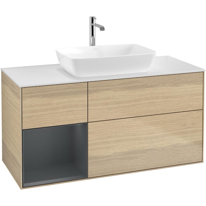 Tvättställsskåp Villeroy & Boch Finion med 3 Lådor Hylla och Bänkskiva för Fristående Tvättställ från Artis & Collaro