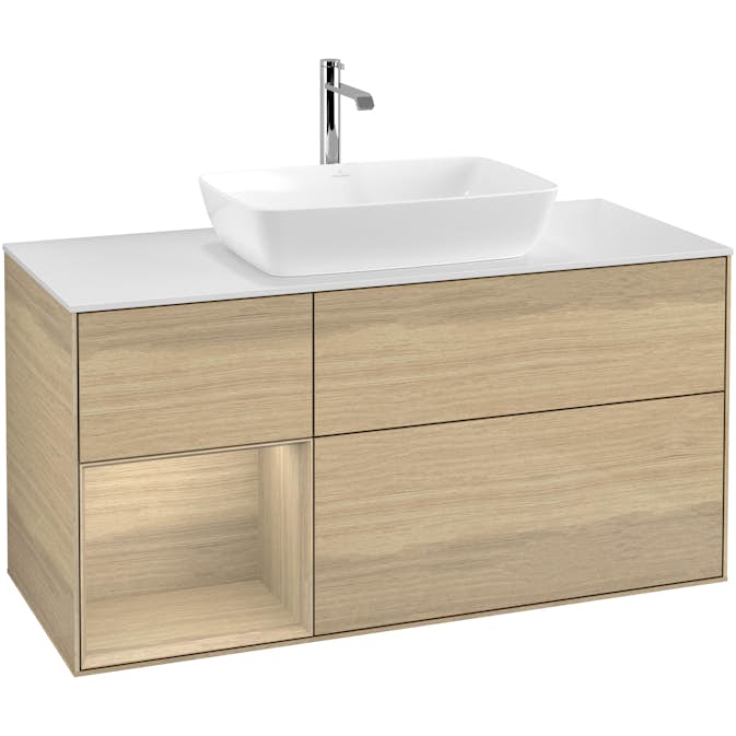 Tvättställsskåp Villeroy & Boch Finion med 3 Lådor Hylla och Bänkskiva för Fristående Tvättställ från Artis & Collaro