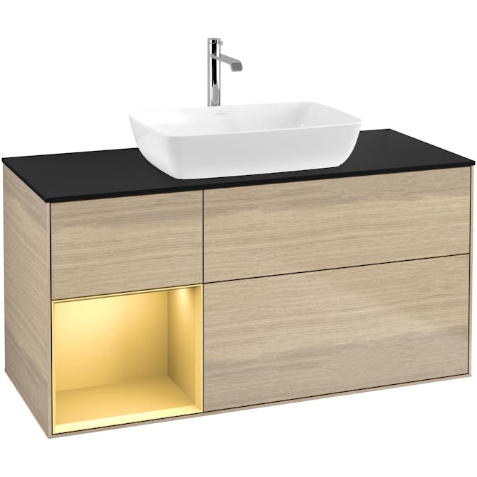 Tvättställsskåp Villeroy & Boch Finion med 3 Lådor Hylla och Bänkskiva för Fristående Tvättställ från Artis & Collaro