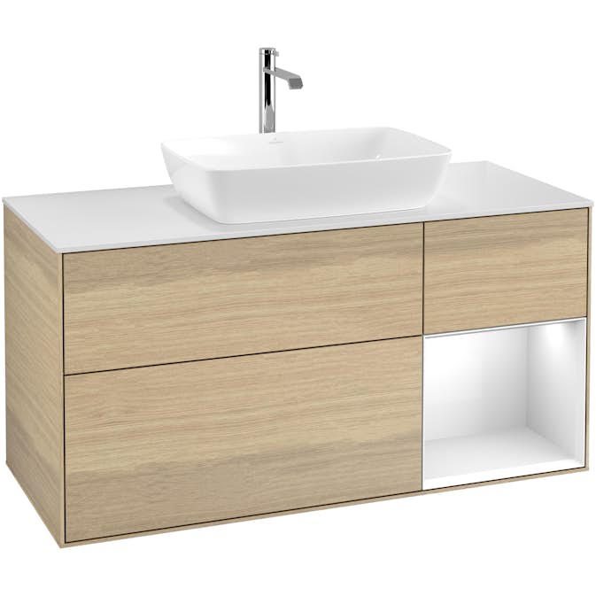 Tvättställsskåp Villeroy & Boch Finion med 3 Lådor Hylla och Bänkskiva för Fristående Tvättställ från Artis & Collaro