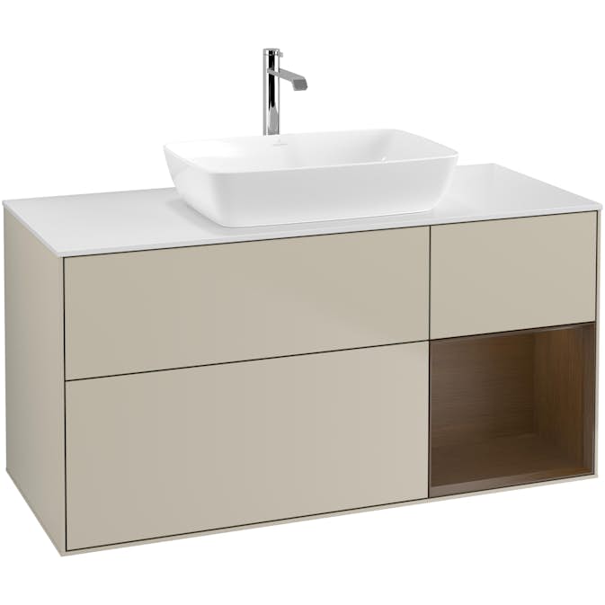 Tvättställsskåp Villeroy & Boch Finion med 3 Lådor Hylla och Bänkskiva för Fristående Tvättställ från Artis & Collaro