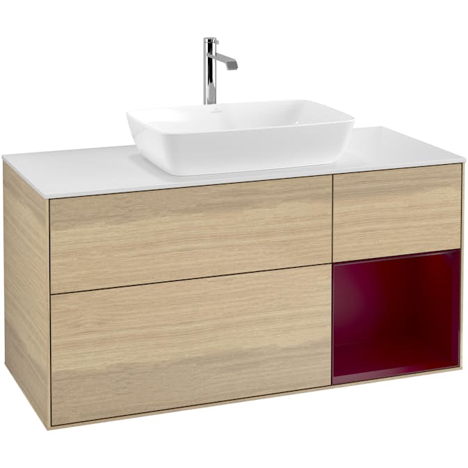 Tvättställsskåp Villeroy & Boch Finion med 3 Lådor Hylla och Bänkskiva för Fristående Tvättställ från Artis & Collaro