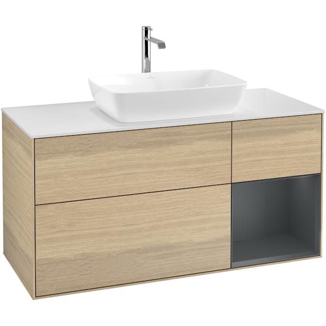Tvättställsskåp Villeroy & Boch Finion med 3 Lådor Hylla och Bänkskiva för Fristående Tvättställ från Artis & Collaro