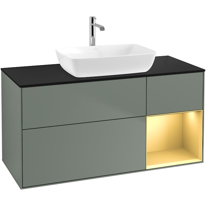 Tvättställsskåp Villeroy & Boch Finion med 3 Lådor Hylla och Bänkskiva för Fristående Tvättställ från Artis & Collaro