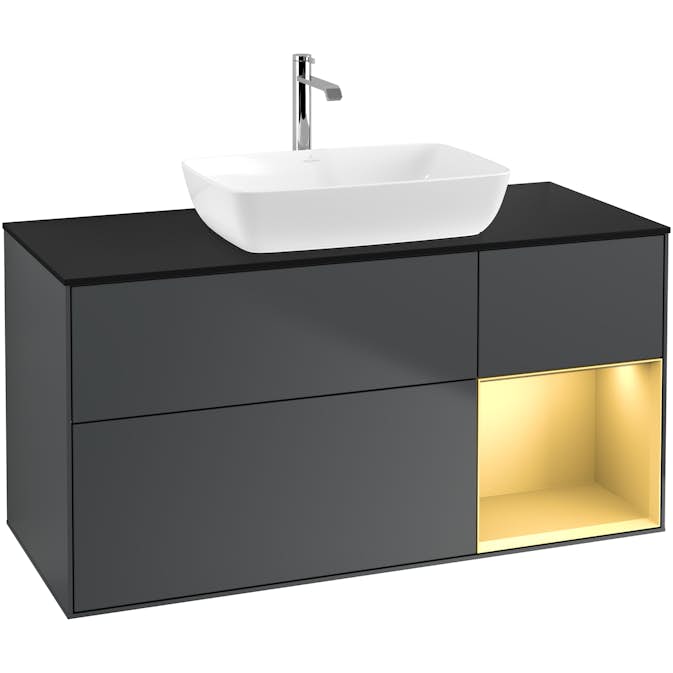 Tvättställsskåp Villeroy & Boch Finion med 3 Lådor Hylla och Bänkskiva för Fristående Tvättställ från Artis & Collaro