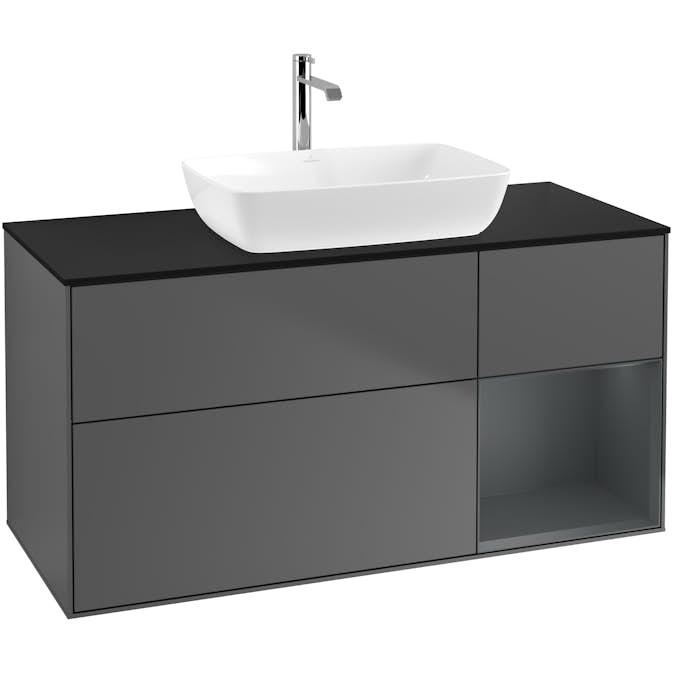 Tvättställsskåp Villeroy & Boch Finion med 3 Lådor Hylla och Bänkskiva för Fristående Tvättställ från Artis & Collaro