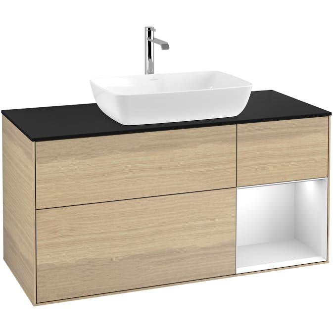 Tvättställsskåp Villeroy & Boch Finion med 3 Lådor Hylla och Bänkskiva för Fristående Tvättställ från Artis & Collaro