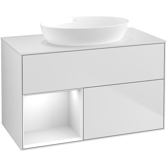 Tvättställsskåp Villeroy & Boch Finion med 2 Lådor Hylla och Bänkskiva för Fristående Tvättställ från Artis & Collaro