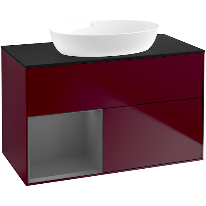 Tvättställsskåp Villeroy & Boch Finion med 2 Lådor Hylla och Bänkskiva för Fristående Tvättställ från Artis & Collaro