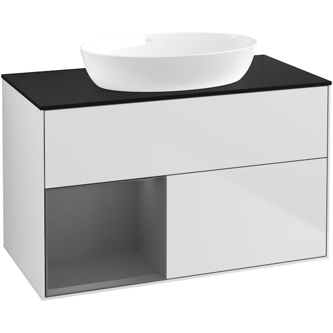 Tvättställsskåp Villeroy & Boch Finion med 2 Lådor Hylla och Bänkskiva för Fristående Tvättställ från Artis & Collaro