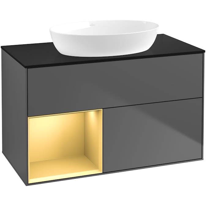 Tvättställsskåp Villeroy & Boch Finion med 2 Lådor Hylla och Bänkskiva för Fristående Tvättställ från Artis & Collaro