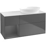 Tvättställsskåp Villeroy & Boch Finion med 3 Lådor Hylla och Bänkskiva för Ocentrerat Tvättställ från Artis & Collaro