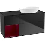 Tvättställsskåp Villeroy & Boch Finion med 3 Lådor Hylla och Bänkskiva för Ocentrerat Tvättställ från Artis & Collaro
