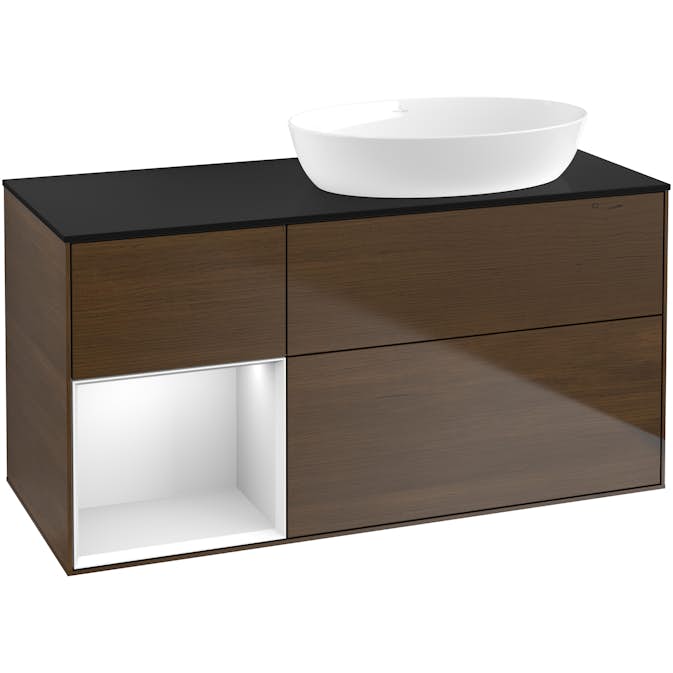 Tvättställsskåp Villeroy & Boch Finion med 3 Lådor Hylla och Bänkskiva för Ocentrerat Tvättställ från Artis & Collaro