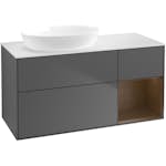 Tvättställsskåp Villeroy & Boch Finion med 3 Lådor Hylla och Bänkskiva för Ocentrerat Tvättställ från Artis & Collaro