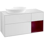 Tvättställsskåp Villeroy & Boch Finion med 3 Lådor Hylla och Bänkskiva för Ocentrerat Tvättställ från Artis & Collaro