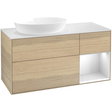 Tvättställsskåp Villeroy & Boch Finion med 3 Lådor Hylla och Bänkskiva för Ocentrerat Tvättställ från Artis & Collaro