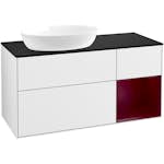 Tvättställsskåp Villeroy & Boch Finion med 3 Lådor Hylla och Bänkskiva för Ocentrerat Tvättställ från Artis & Collaro