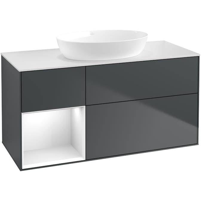 Tvättställsskåp Villeroy & Boch Finion med 3 Lådor Hylla och Bänkskiva för Fristående Tvättställ från Artis & Collaro