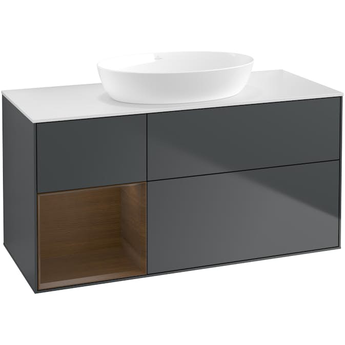 Tvättställsskåp Villeroy & Boch Finion med 3 Lådor Hylla och Bänkskiva för Fristående Tvättställ från Artis & Collaro