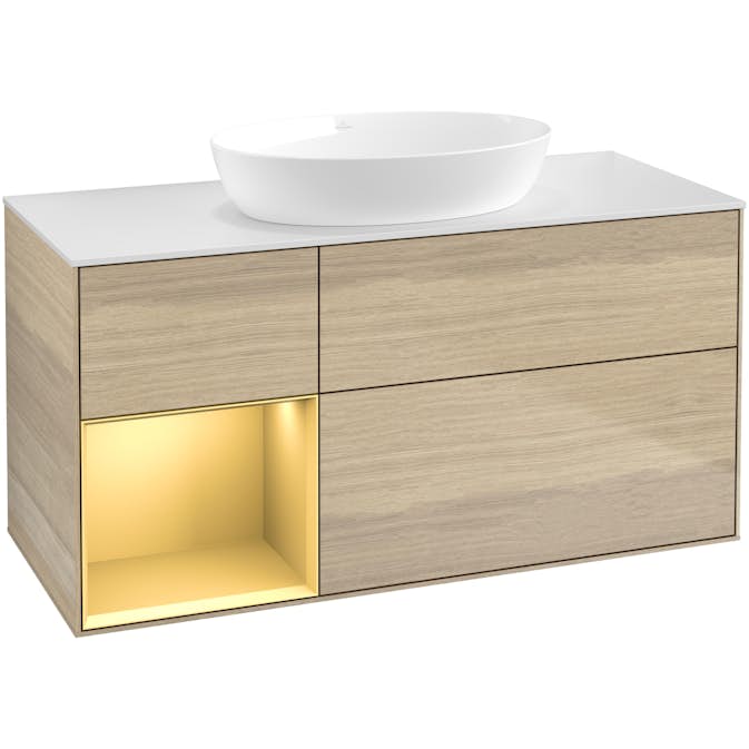 Tvättställsskåp Villeroy & Boch Finion med 3 Lådor Hylla och Bänkskiva för Fristående Tvättställ från Artis & Collaro