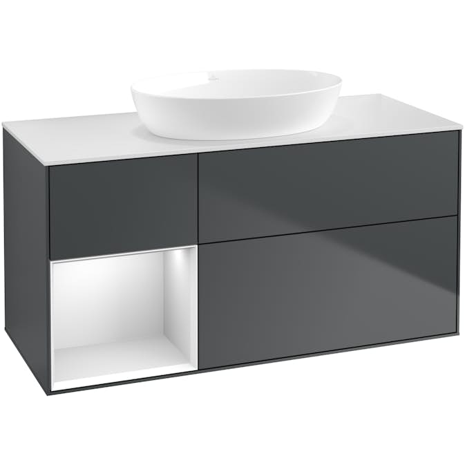 Tvättställsskåp Villeroy & Boch Finion med 3 Lådor Hylla och Bänkskiva för Fristående Tvättställ från Artis & Collaro