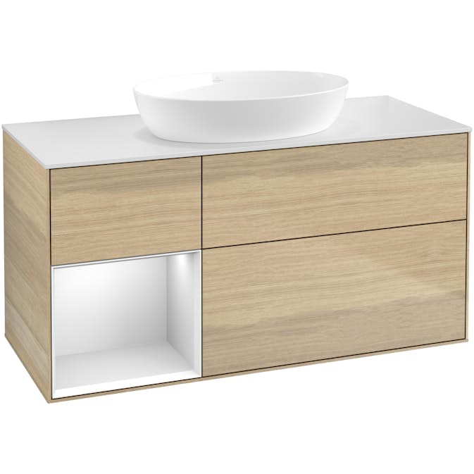 Tvättställsskåp Villeroy & Boch Finion med 3 Lådor Hylla och Bänkskiva för Fristående Tvättställ från Artis & Collaro