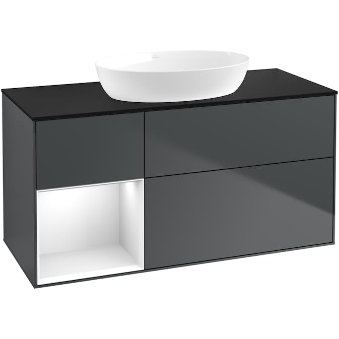 Tvättställsskåp Villeroy & Boch Finion med 3 Lådor Hylla och Bänkskiva för Fristående Tvättställ från Artis & Collaro