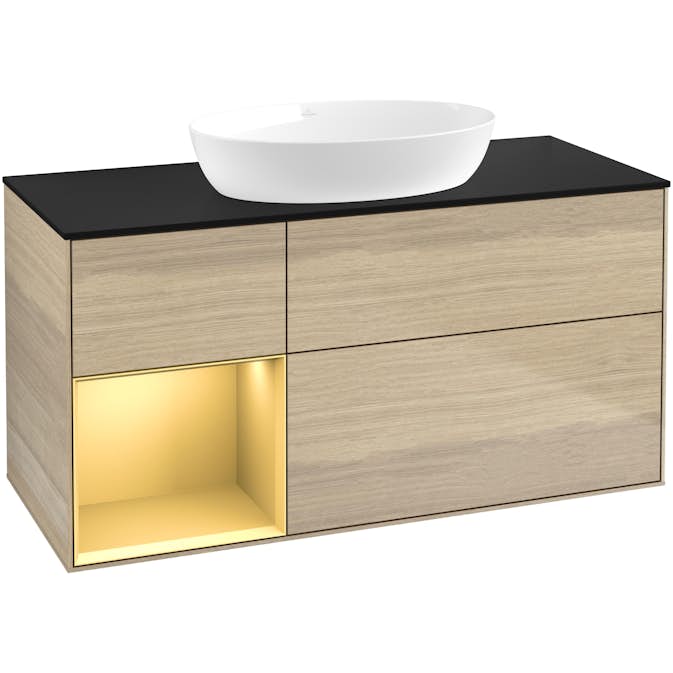 Tvättställsskåp Villeroy & Boch Finion med 3 Lådor Hylla och Bänkskiva för Fristående Tvättställ från Artis & Collaro