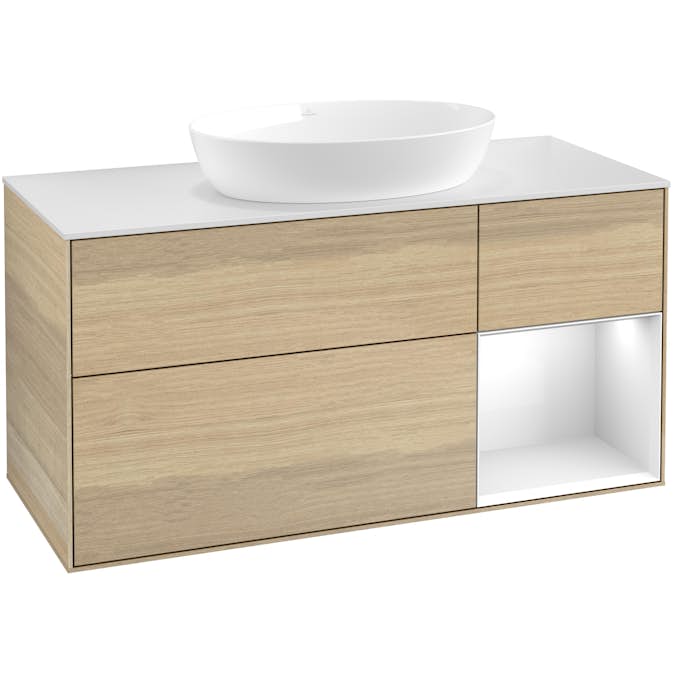 Tvättställsskåp Villeroy & Boch Finion med 3 Lådor Hylla och Bänkskiva för Fristående Tvättställ från Artis & Collaro