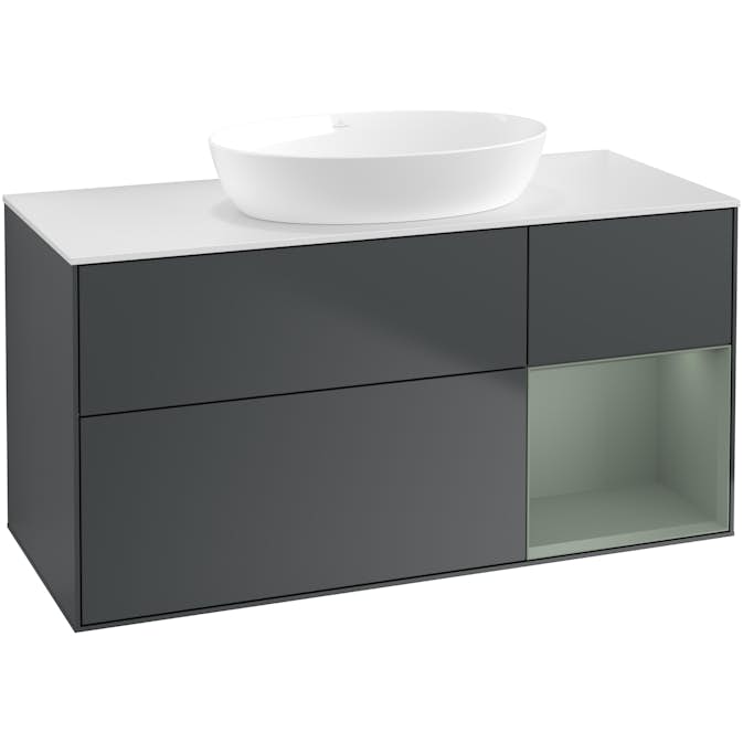 Tvättställsskåp Villeroy & Boch Finion med 3 Lådor Hylla och Bänkskiva för Fristående Tvättställ från Artis & Collaro